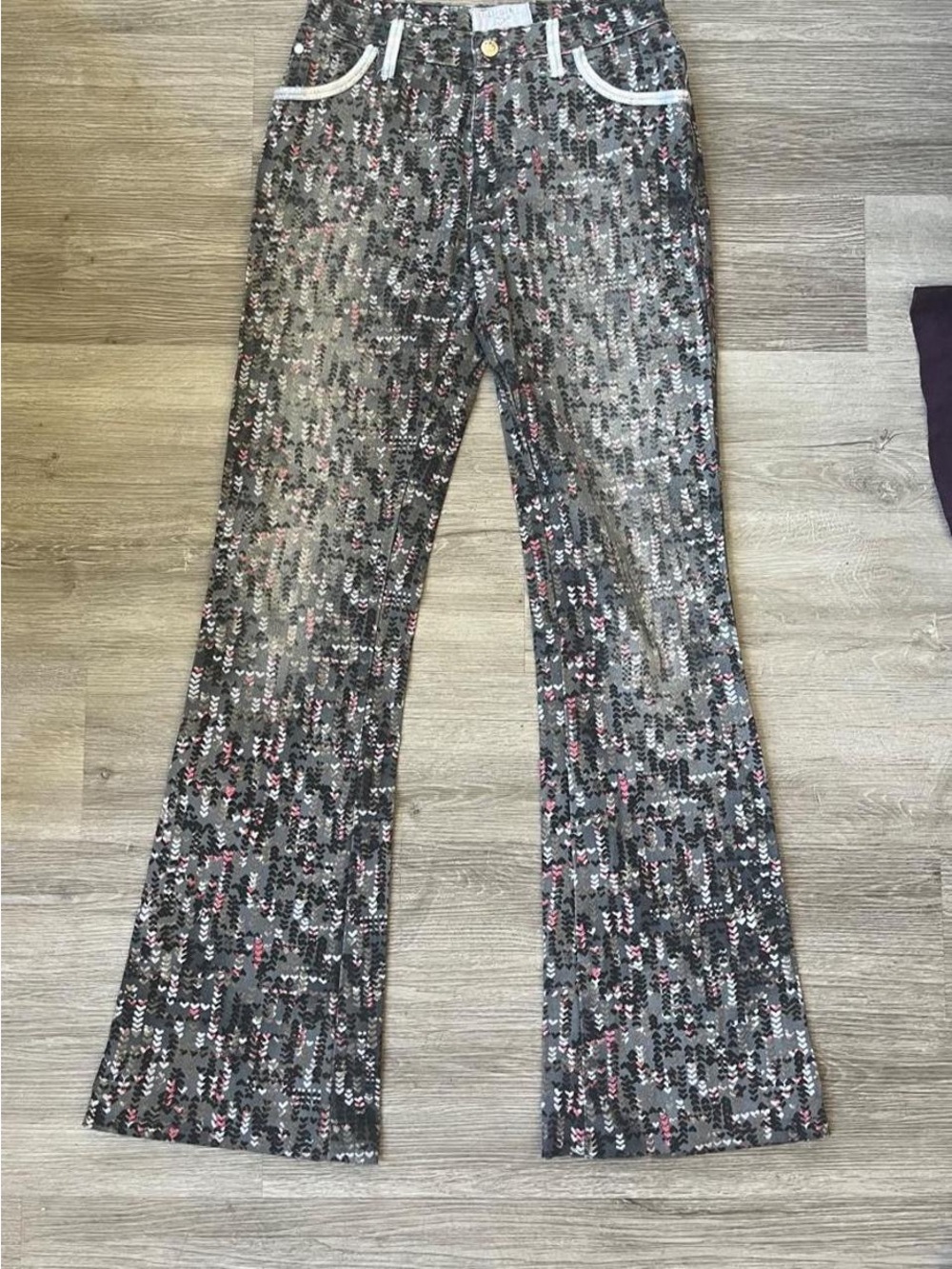 Women's heart Patterned flares - Gray with sequins